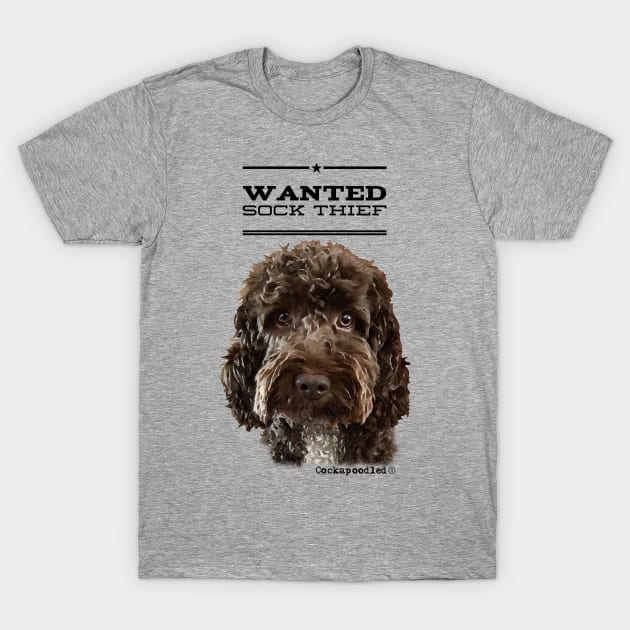 Cockapoo / Doodle Dog Sock Thief T-Shirt by WoofnDoodle 